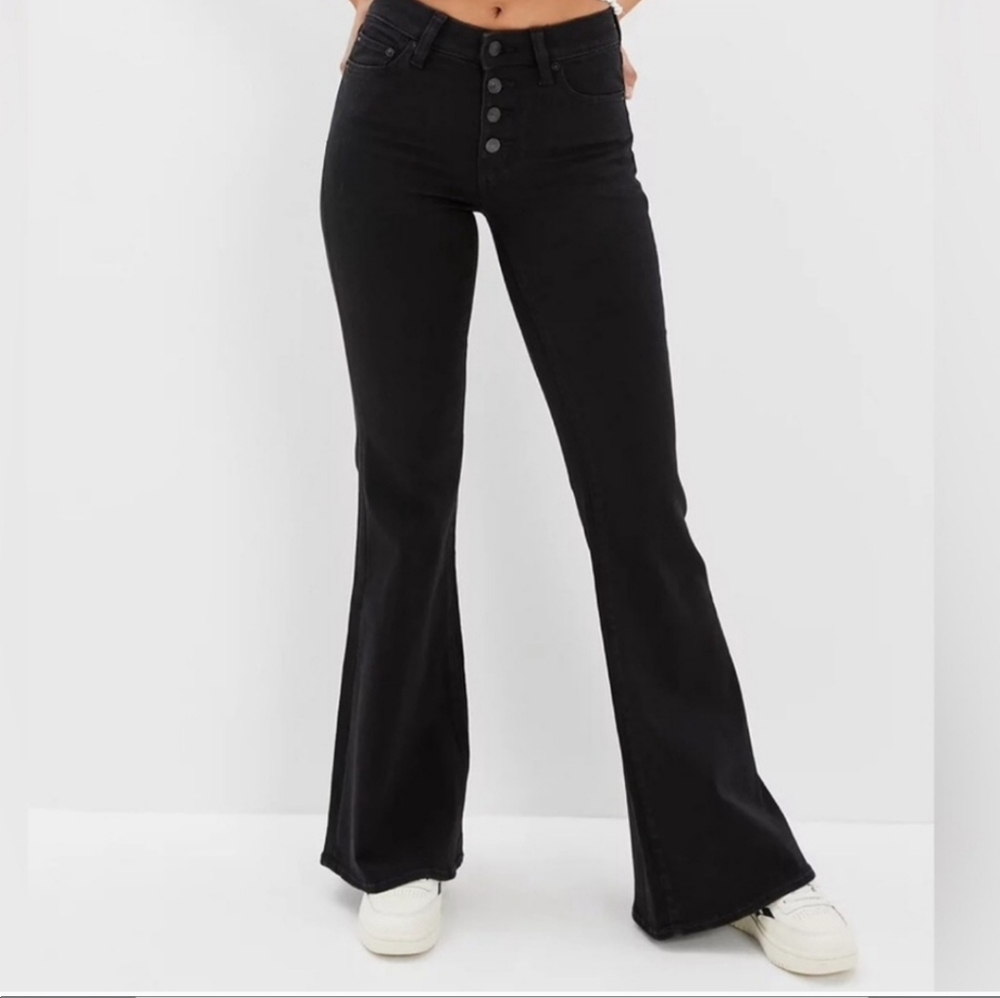 AE Ne(x)t Level Festival Flare Jean Black Size 8